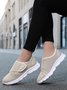 Chaussures Décontractées Femmes Décontracté Plain Toutes Les Saisons Crochet et boucle Sportif & Intérieur Talon Bas Tissu Caoutchouc Chaussures tissées à la mouche