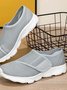 Chaussures Décontractées Femmes Décontracté Plain Toutes Les Saisons Crochet et boucle Sportif & Intérieur Talon Bas Tissu Caoutchouc Chaussures tissées à la mouche