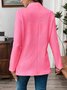Micro-élasticité Col Montant Manches Longues Régulier Plain Blazer pour Femmes