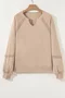 Sweat-shirts Femmes Décontracté Plain Printemps / Automne Polyester Col V Coupe Régulière Manches Longues Régulier Trapèze