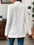 Micro-élasticité Col Montant Manches Longues Régulier Plain Blazer pour Femmes