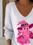 Pulls Femmes Décontracté Printemps / Automne Toussaint Coton Micro-élasticité Quotidien Coupe Régulière Manches Longues Régulier