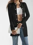 Micro-élasticité Col Rond Manches Longues Régulier Plain Blazer pour Femmes