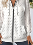 à Capuche Pois Polka Simple Hiver Polyester Sweat-shirt à Capuche Micro-élasticité Vacances Ample Droit pour Femmes