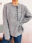 Pulls Femmes Décontracté Plain Printemps / Automne Col V Micro-élasticité Coupe Régulière Régulier Trapèze Régulier