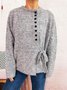Pulls Femmes Décontracté Plain Printemps / Automne Col V Micro-élasticité Coupe Régulière Régulier Trapèze Régulier