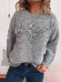 Pulls Femmes Plain Décontracté Printemps / Automne Micro-élasticité Quotidien Coupe Régulière Manches Longues Col Rond Régulier