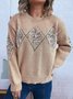 Pulls Femmes Plain Décontracté Printemps / Automne Micro-élasticité Quotidien Coupe Régulière Manches Longues Col Rond Régulier