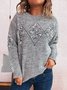 Pulls Femmes Plain Décontracté Printemps / Automne Micro-élasticité Quotidien Coupe Régulière Manches Longues Col Rond Régulier