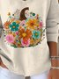 Pulls Décontracté Motif de citrouille Printemps / Automne Col V Quotidien Coupe Régulière Régulier Trapèze Régulier pour Femmes