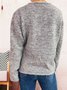 Pulls Femmes Décontracté Plain Printemps / Automne Col V Micro-élasticité Coupe Régulière Régulier Trapèze Régulier