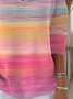 Pulls Décontracté Ombre Printemps / Automne Coton Col V Micro-élasticité Quotidien Régulier Trapèze pour Femmes