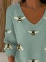 Pulls Décontracté Imprimé d'Animal Printemps / Automne Micro-élasticité Coupe Régulière Manches Longues Régulier Trapèze Régulier pour Femmes