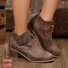 Bottes Femme Décontracté Plain Automne Quotidien Cuir Talon de Bloc PU à Enfiler Bottes classiques
