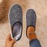 Mocassins Femmes Décontracté Bloc de Couleur Toutes Les Saisons à Talon Plat Bout Fermé flocage Caoutchouc à Enfiler Mocassins