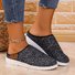 Mocassins Femmes Décontracté Bloc de Couleur Toutes Les Saisons à Talon Plat Bout Fermé flocage Caoutchouc à Enfiler Mocassins