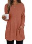 T-shirts Femmes Décontracté Plain Printemps / Automne Coton Micro-élasticité Manches Longues Col Rond Régulier Régulier