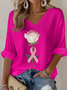 T-shirts Femmes Rue impression en 3D Printemps / Automne Polyester Micro-élasticité Quotidien Manches trois quarts Régulier Ligne T