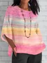 Blouses Femmes Géométrique Simple Été Polyester Quotidien Ample Demi Manche Col Châle Régulier