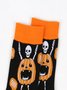 Chaussettes Urbain Toutes Les Saisons Toussaint Coton Imprimé Absorber l'Humidité et Évacuer la Sueur Quotidien Toussaint Régulier pour Femmes