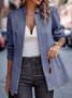 Micro-élasticité Col Châle Manches Longues Régulier Géométrique Veste de tweed Blouson Joint Fendu pour Femmes
