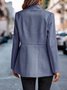 Micro-élasticité Col Châle Manches Longues Régulier Géométrique Veste de tweed Blouson Joint Fendu pour Femmes