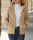 Micro-élasticité Sweat-shirt à Capuche Manches Longues Régulier Plain Cape Blouson pour Femmes