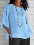 Blouses Femmes Géométrique Décontracté Été Polyester Quotidien Ample Demi Manche Régulier Régulier