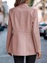 Micro-élasticité Col Châle Manches Longues Régulier Géométrique Veste de tweed Blouson Joint Fendu pour Femmes