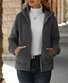 Micro-élasticité Sweat-shirt à Capuche Manches Longues Régulier Plain Cape Blouson pour Femmes