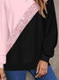 Sweat-shirts Femmes Décontracté Printemps / Automne Multicolore Bloc Polyester Imprimé Quotidien Ample Régulier Régulier