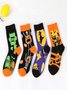 Chaussettes Urbain Toutes Les Saisons Toussaint Coton Imprimé Absorber l'Humidité et Évacuer la Sueur Quotidien Toussaint Régulier pour Femmes
