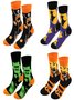 Chaussettes Urbain Toutes Les Saisons Toussaint Coton Imprimé Absorber l'Humidité et Évacuer la Sueur Quotidien Toussaint Régulier pour Femmes