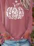 T-shirts Femmes Décontracté Printemps / Automne Toussaint (citrouille) Quotidien Jersey Manches Longues Régulier Droit Régulier