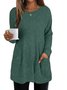 T-shirts Femmes Décontracté Plain Printemps / Automne Coton Micro-élasticité Manches Longues Col Rond Régulier Régulier