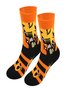 Chaussettes Urbain Toutes Les Saisons Toussaint Coton Imprimé Absorber l'Humidité et Évacuer la Sueur Quotidien Toussaint Régulier pour Femmes
