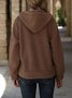 Micro-élasticité Sweat-shirt à Capuche Manches Longues Régulier Plain Cape Blouson pour Femmes