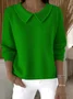 Pulls Femmes Décontracté Plain Printemps / Automne Coton Coupe Régulière Manches Longues Régulier Régulier Élasticité moyenne