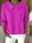 Pulls Femmes Décontracté Plain Printemps / Automne Coton Coupe Régulière Manches Longues Régulier Régulier Élasticité moyenne