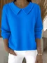 Pulls Femmes Décontracté Plain Printemps / Automne Coton Coupe Régulière Manches Longues Régulier Régulier Élasticité moyenne