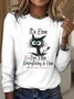 T-shirts Femmes Décontracté Imprimé d'Animal Printemps / Automne Coton Micro-élasticité Col Rond Régulier Trapèze Régulier