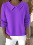 Pulls Femmes Décontracté Plain Printemps / Automne Coton Coupe Régulière Manches Longues Régulier Régulier Élasticité moyenne
