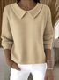 Pulls Femmes Décontracté Plain Printemps / Automne Coton Coupe Régulière Manches Longues Régulier Régulier Élasticité moyenne
