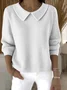 Pulls Femmes Décontracté Plain Printemps / Automne Coton Coupe Régulière Manches Longues Régulier Régulier Élasticité moyenne