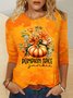 T-shirts Décontracté Printemps / Automne Toussaint Coton Micro-élasticité Coupe Régulière Col Rond Régulier Trapèze pour Femmes