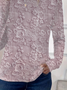 T-shirts Décontracté Floral Printemps / Automne Imprimé Quotidien Jersey Manches Longues Régulier Droit pour Femmes