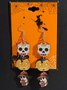 Boucles d'Oreilles Sexy Dessin Animé Toutes Les Saisons Panneau Sortie Toussaint Pendre en Bois pour Femmes