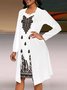 Femmes Géométrique Blanc Col V Confortable Robe Mi-Longue Décontracté