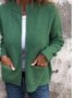 Micro-élasticité Col Montant Manches Longues Régulier Plain Blouson Aviateur Blouson Joint Fendu pour Femmes