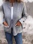 Micro-élasticité Col Montant Manches Longues Régulier Plain Blouson Aviateur Blouson Joint Fendu pour Femmes